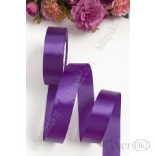 Лента атласная 2,5 см*25 ярд SF-1357, т-фиолетовый №035, 113-246 