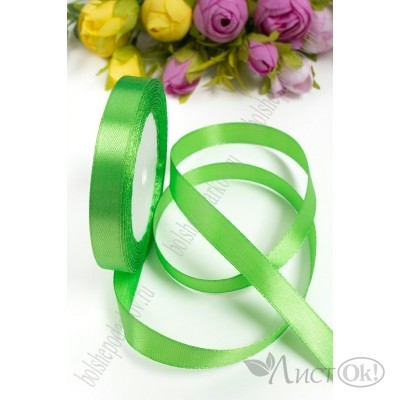 Лента атласная 1,2 см*25 ярд SF-1360, св-зеленый  №052, 111-20 
