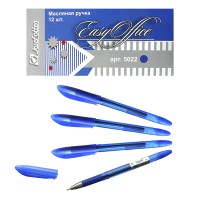 Ручка масляная синяя 0.7 мм, резиновый грип EasyOffice 5022 