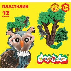 Пластилин 12цв. 180г. со стек. ПКМ12 Каляка-Маляка 