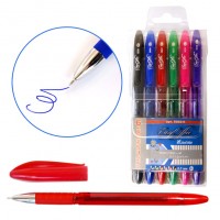 Ручки масляные EasyOffice , цветные 6цв, 0,7мм, рез.грип 5022-6 J.Otten 