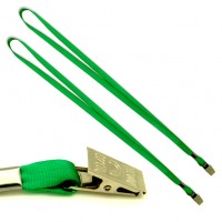 Шнур для бейджа ,металлический клип, шнур 0,9х87см. К-1081 зеленый J.Otten 