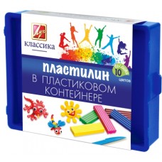 Пластилин 10цв. 200гр. Классика. стек. в пластик. конт. 20С 1345-08 Луч 