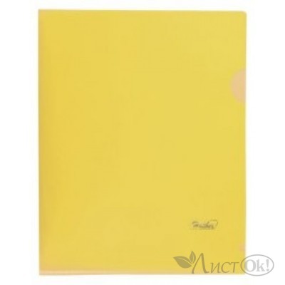 Папка-уголок А5 пластик. желтая (0,18мм) AG5_00105 Hatber 