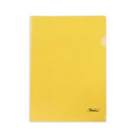 Папка-уголок А4 пластик. желтая (0,18мм) AG4_00105 Hatber 