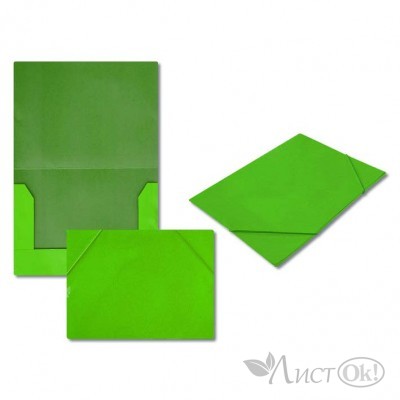 Папка на резинке зелёная, А4, картон 5037-1 J.Otten 
