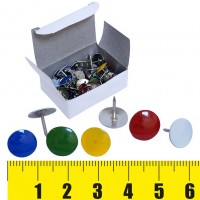 Кнопки канцелярские 50шт. цветные, металл, белая картонная коробка ТР203-ЭКО 